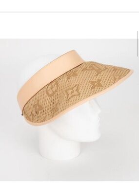 Louis Vuitton Monogram Raffia Visor Hat Beige LV Sun Visor Authentic